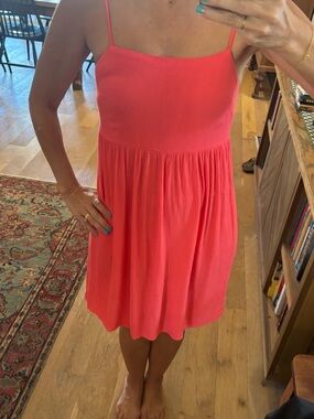 Coral Spaghetti Strap Sundress